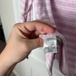 Loft Outlet Lounge Pink Soft Knit Split Back Striped Cozy Sweater Sweatshirt MED Photo 6