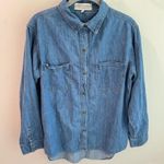 Gypsy Warrior  Embroidered “Rules Breed Rebels” Denim Button Up Shirt Large Photo 0