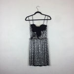ZARA  Shimmery Metallic Silver Black Ruffle Party Mini Dress Small Photo 12