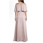 Aidan Mattox  Off Shoulder‎ Cape Gown Portrait Collar Gown Size 10 Pale Blush Photo 1