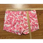 J.CREW Women's Sz 8 Chino Stretch Floral Shorts Pink/Cream COTTON Zip Button Pink Photo 4