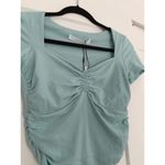 Susana Monaco $128 New  Gathered Front Crop Top - Mint - Small Photo 1