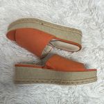 Katherine Kelly Lena wedge Leather Sandals Orange Size 9 Photo 0