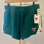 Champion  Women Green Athletic Sporty Shorts with Side Stripe Sz L NWT Photo 0
