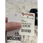 Moschino LOVE Black Vegan Leather Gold Heart Studded Full Zip Wallet Red Inside Photo 10