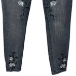 Vanilla Star Jeans Vanilla Star Juniors SZ 5 High-Rise Skinny Jeans Stretch Floral Embroidered Gray Photo 3