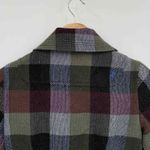 Volcom Jacket Women XS Plaid Wool Blend Full Zip Button Front Pockets Peplum Hem Photo 4