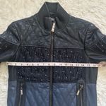 Just Cavalli Roberto Cavalli Leather Jacket Quilted Studded Zip Up IT 40 / US 4 Photo 9