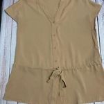 Spring Seaon Button Down Peplum Top Womens XS Chiffon Cinch Waist V Neck Photo 0
