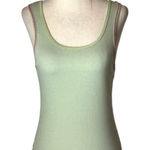 L.F. Markey Tank Top Women 2‎ Green Organic Cotton Ribbed Knit Athleisure Yoga Photo 0