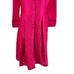 Rickie Freeman for Teri Jon Taffeta Shirt Dress w/ Eyelet Skirt Hot Pink Size 12 Photo 7