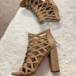 Sam Edelman Yeager Open-Toe Block Heeled Sandals Nude Caged Block Heeled Pumps 7 Photo 2