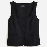 J.Crew  Scoopneck linen-blend vest in black size 4 Photo 0