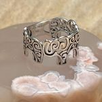 Sterling Silver Vintage Elephant Swirl 925  Ring Photo 2