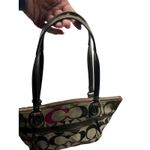 Coach Y2K  21188 Signature C Poppy Khaki Multicolor Logo Canvas Leather Trim Bag Photo 6