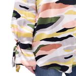 Equipment Silk Multicolor Camouflage Blouse Shirt Top Tie Cuffs M Photo 2
