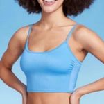 Wild Fable Blue Ribbed Longline Bralette Bikini Set M Photo 4