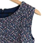 J.Crew  Sleeveless Metallic Confetti Tweed Flounce Dress Navy Blue Size 000 Photo 2