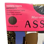 Assets by Sara Blakely Maternity Opaque Stripe Tights Pregnancy Panel Sz‎ 2 Black Photo 5