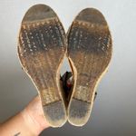 Andre Assous Espadrille Wedge Sandals Bronze Strappy Heels Made in Spain Brown Size 7 Photo 3