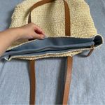 Talbots  Straw Rattan Leather Strap Tote Bag Photo 4