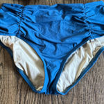 J.Crew  Womens Dark Teal High Waisted Swim Suit Bikini Bottom Size Small Ruched Photo 0