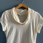 CAbi Scooped Neck Ruched Beige Top Photo 4