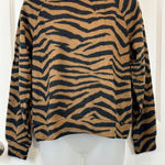 Lou & grey NWT Tiger Print Raglan Sweatshirt Brown Black Womens Small S Crewneck Photo 0