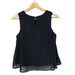 ZARA Navy Blue Embroidered Sleeveless Tank Top S Photo 1