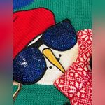 Jolly Sweaters Women’s Small Blue Knot Snowman With Beer Christmas Holiday Photo 3