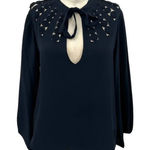 Diane Von Furstenberg  Arria Embellished Cutout‎ Top In Black Size 6 Photo 0