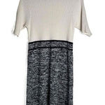 Venus  Womens Black White Knit Short Sleeve Knee Length Sweater Dress Large Photo 0