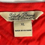 Lucky Brand  Red Pullover 3-Button Long Sleeve Top Size XL Photo 6