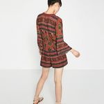 ZARA Printed Floral Crossover Jumpsuit Romper Size S V Neck Photo 2