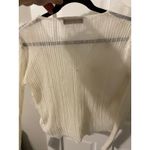 RICH RADI QS Diamond Mesh Floral Cream Cardigan Large Sheer Feminine Luxury Glam Photo 8