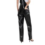 Good American  black better than leather faux leather overalls Size 16 NWT Photo 10