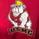 Vintage 90s Big Cotton Gear for Sports Red USMC Bulldog Sweatshirt Medium Photo 4