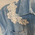 Capezio Vintage 80’s  Denim Button Down Dress with Lace Size S Photo 1