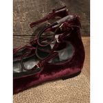 Banana Republic Women's Strappy Flats Burgundy /Purple Velvet Ankle SOLD Photo 1