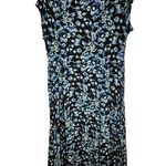 LASCANA for VENUS Black Floral Surplice Midi Dress XL Blue Photo 1