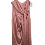 After Six  Stretch Charmeuse Draped Midi Dress Desert Rose New 10 Photo 2