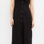 Splendid Black Linen Button Down Midi Dress Photo 0