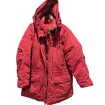 L.L.Bean Vintage Red Burgundy Goose Down Parka Coat removable hood size XL Photo 7