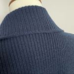 Boden Cardigan Sweater Knit 100% Wool Ribbed Wide Lapel Open Front Navy Blue Size M Photo 8