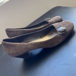 90s Vintage Franco Sarto Womens Suede Leather Slip on Button Mary Janes sz 9 Y2K Brown Photo 2