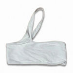 Topshop  Bikini Swim Top One Shoulder Asymmetric Cut Out Stretchy White W 8 NWOT Photo 0