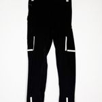 Adidas Reflective Stripes Running Leggings Black XS | 26” Inseam Tight Fit Photo 0