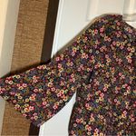Time & Tru  Black Multicolor Floral 3/4 Bell Sleeve Blouse Small Photo 3