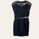 The Kooples  Black Vinyl Faux Leather Trim Mini Dress Size M Photo 1