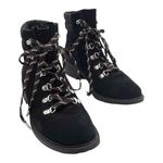 Sam Edelman  Darrah Lug Sole Fashion Hiking Lace Up Boot Black Suede Wool Size 8 Photo 11